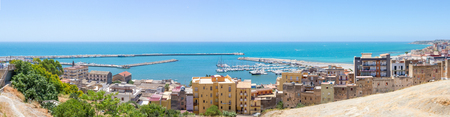 View from top, Port of Sciacca, Sicily, Agrigento - Italyの写真素材