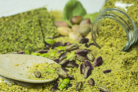 Geen pistachio cookie of Bronteの写真素材