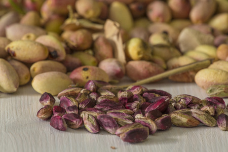 Green fresh pistachio of Bronte,Sicilyの写真素材