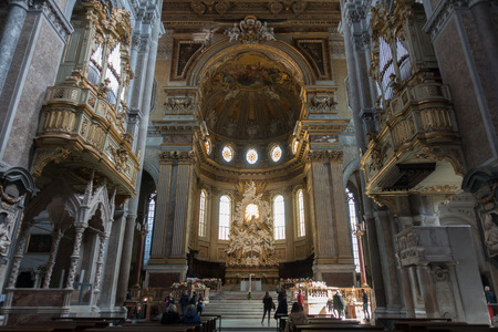 The historic cathedral "Duomo di San Gennaro" of Napoli in Italyのeditorial素材