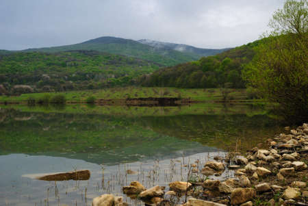 A little lake at the mountains of Southern-Eastern Crimea.の写真素材