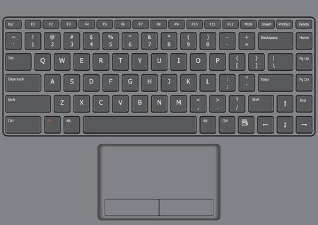 Laptop key board US layout and touchpadのイラスト素材