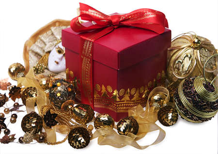 Red gift boxの写真素材