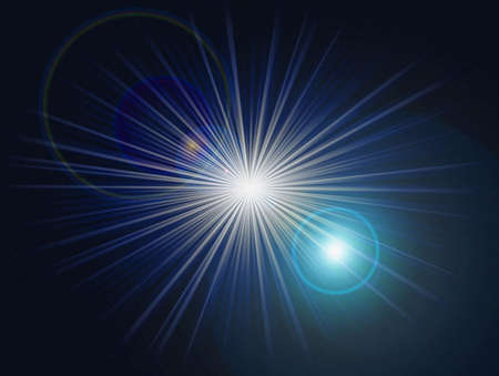 Flash star with flare artefactの写真素材