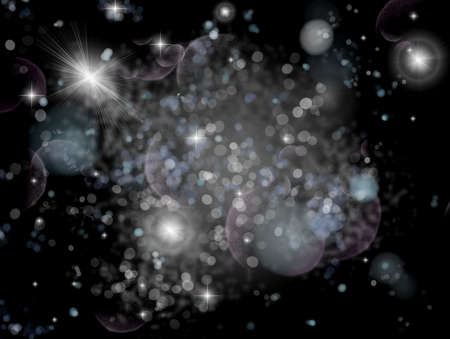 Flash star with flare artefact and numerous raysの写真素材