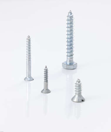 group of screw isolated with white backgroundの写真素材