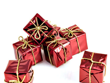 Valentine s day red box and heart presentの写真素材