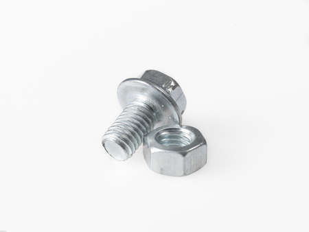 Shiny steel bolt and nut 