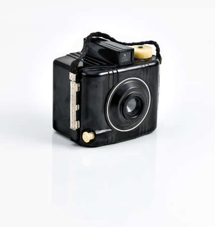 Vintage camera on white backgroundの写真素材