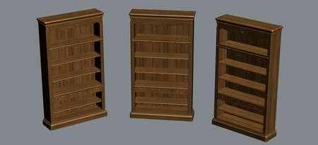 bookcase almirah illustration from different angles to use in 3d animation moive and vfx projectsの写真素材