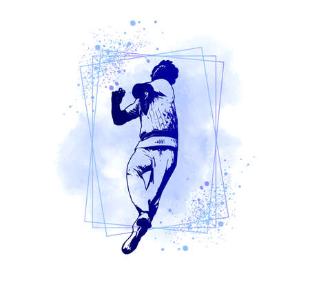Cricket silhouette, Fast Bowler in Cricket silhouette for sports news and tv programme background, Cricket wallpaperの写真素材