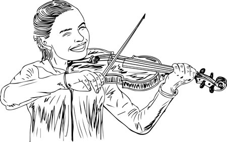 young kid wearing stethoscope, holding stethoscope playing doctor, baby playing doctor game sketch drawing, baby as doctor vector illustrationのイラスト素材