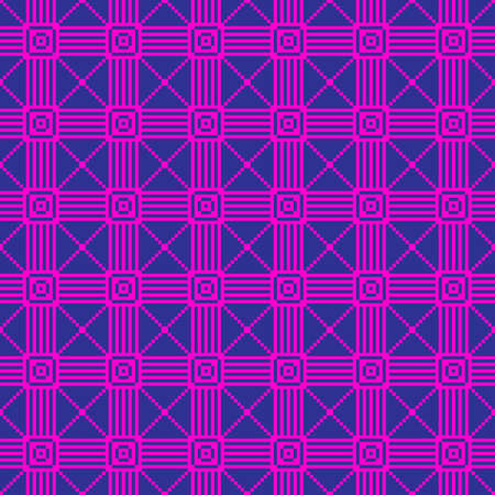 Seamless pattern. Pixel geometry. The abstract  image. It can be used for web design, background image, wallpaper wall. Dark purple colorのイラスト素材