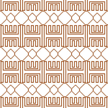 Seamless pattern with geometrical figures. Brown and white color.  image. For web design, presentations, textile and light industryのイラスト素材