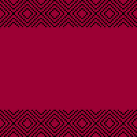 Seamless texture. Pixel graphics. Various versions of the squares on the location of the mounting area.  Image. For web design, presentations, textile and light industry. Black and red colorのイラスト素材
