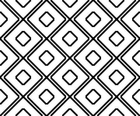 Seamless pattern with geometrical figures. Black and white  image. For web design, presentations, textile and light industryのイラスト素材