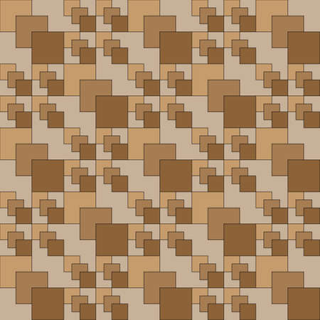 Abstract image of brown squares arranged in a seamless performance.  imageのイラスト素材