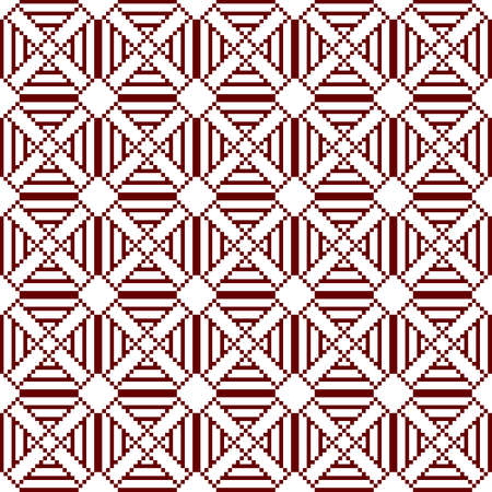 Seamless texture. Pixel graphics. Various versions of the squares on the location of the mounting area.  Image. For web design, presentations, textile and light industry. Brown and white colorのイラスト素材