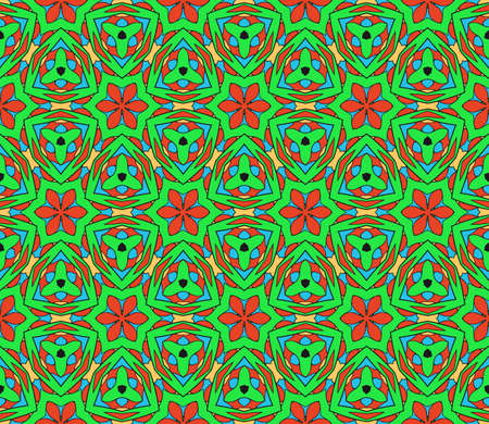 Abstract color pattern in the form of a multicolored mosaic with elements of lace and floral ornament. vector illustration. For textiles, design, wallpapers, greeting cards, products for homeのイラスト素材