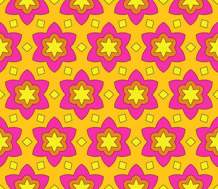 outline floral on sacred geometry pattern on color background. vector illustration. for design invitation, wallpaper, fabricのイラスト素材
