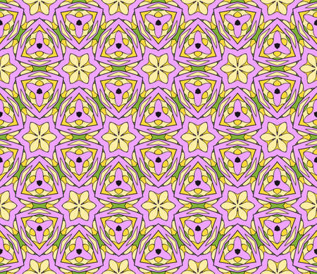 modern floral pattern of geometric ornament. Seamless vector illustration. for interior design, printing, wallpaper, decor, fabric, invitation.のイラスト素材