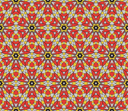 Ornamental flower design. Modern seamless geometry pattern. Vector illustration. For the interior design, printing, web and textile design.のイラスト素材