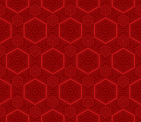 romantic geometric floral seamless pattern. Vector illustration. For modern interior design, fashion textile print, wallpaper, decor panelのイラスト素材