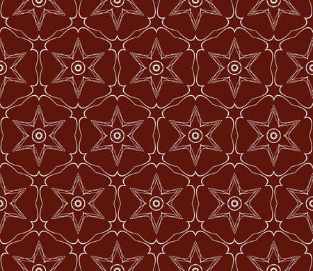 Seamless dark red and silver color floral pattern. vector illustration. For design, wallpaper, background fills, fill, card, banner, flyer. Ethnic ornamentのイラスト素材
