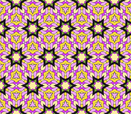seamless patterns, abstract floral geometric texture. Ornament for interior design, greeting cards, birthday or wedding invitations, paper print. Ethnic background in east style.のイラスト素材