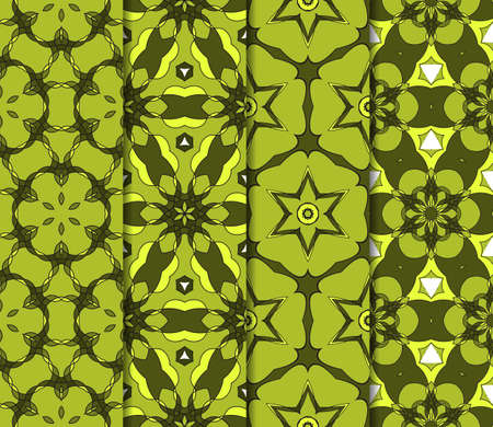 set of floral ornament. seamless vector pattern. interior decoration, wallpaper, invitation, fashion design. camouflage colorのイラスト素材