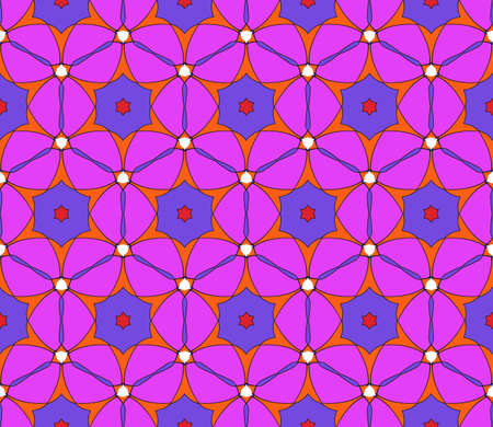 floral ornament. modern geometric pattern. Seamless vector illustration. for interior design, printing, wallpaper, fill pattern. blue, red, colorのイラスト素材