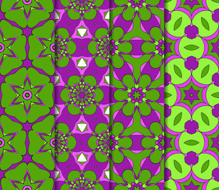 set of Modern decorative floral lace pattern. Luxury texture for wallpaper, invitation, decor, fabric. Vector illustration.のイラスト素材