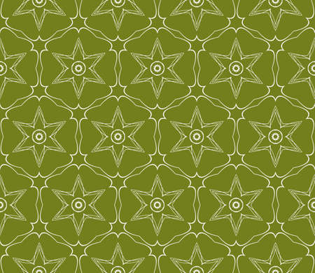 green color decorative ethnic ornament. Seamless vector illustration. Floral style. For interior design, fabric print, page fill, wallpaper, textileのイラスト素材