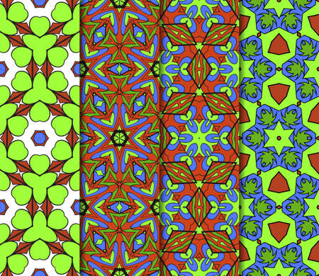 set of Seamless texture of floral ornament. Vector illustration. For the interior design, printing, web and textileのイラスト素材