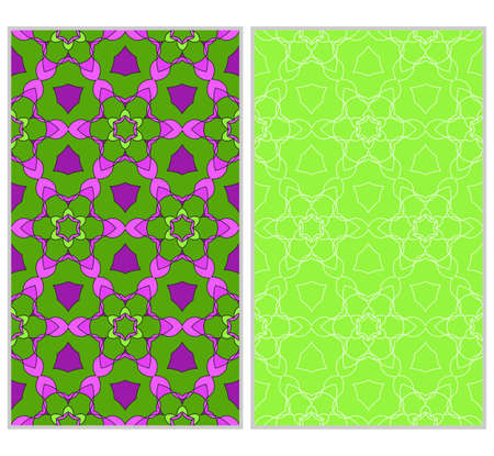 Set of 2 seamless floral pattern with hand drawn texture. Ornament for interior design, greeting cards, birthday or wedding invitations, fabric print. Ethnic background in arabian style.のイラスト素材