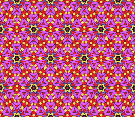 decorative ethnic ornament. Seamless vector illustration. Floral style. For interior design, fabric print, page fill, wallpaper, textileのイラスト素材