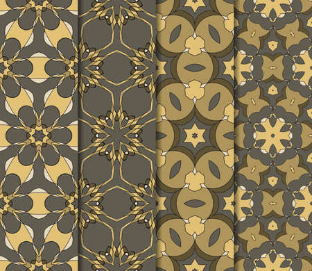 Vertical pattern set, abstract floral geometric texture.のイラスト素材