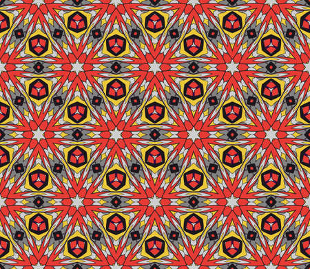 Ornamental flower design Modern geometry pattern illustration.のイラスト素材