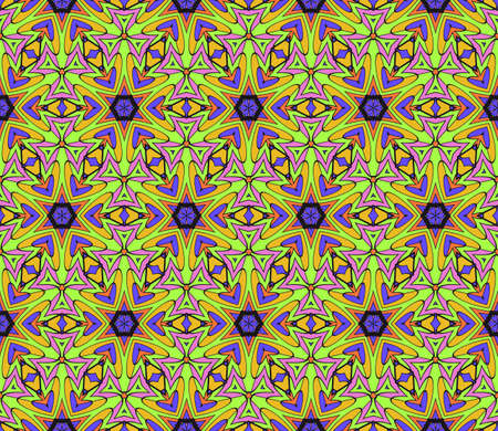 colorful geometric pattern in floral lace style, Ethnic ornament illustration.のイラスト素材