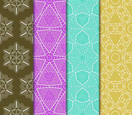 set of texture of floral ornament illustration. For the interior design, printing, web and textileのイラスト素材