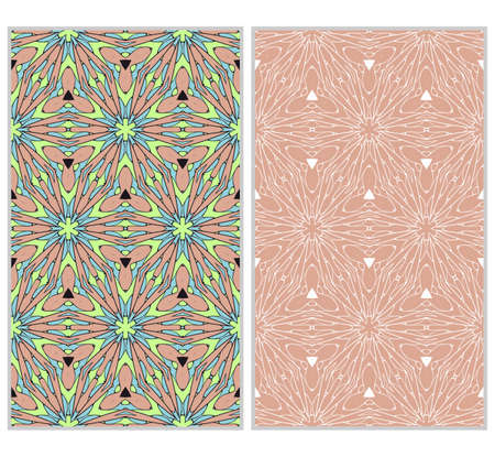 set of 2 vertical seamless patterns.のイラスト素材