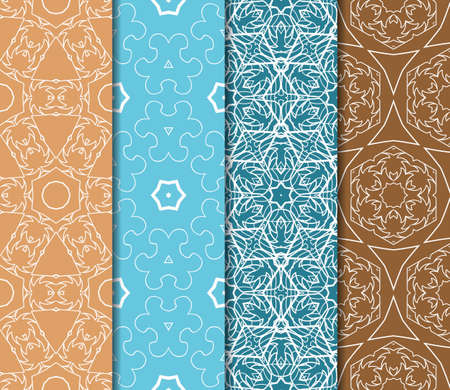 SET OF Geometric seamless pattern. Modern floral ornament. vector illustration. For the interior design, wallpaperのイラスト素材
