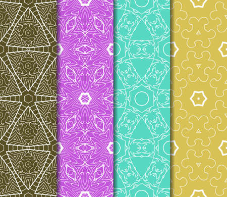 set of Seamless texture of floral ornament. Vector illustration. For the interior design, printing, web and textileのイラスト素材