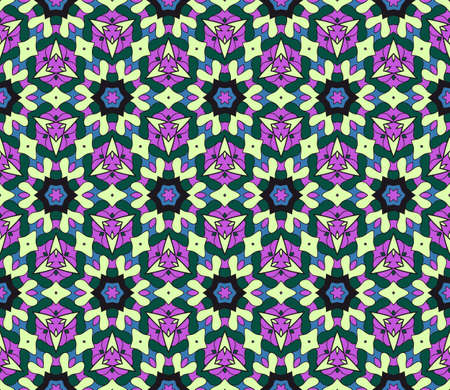 Abstract color pattern in the form of a multicolored mosaic with elements of lace and floral ornament. vector illustration. For textiles, design, wallpapers, greeting cards, products for homeのイラスト素材
