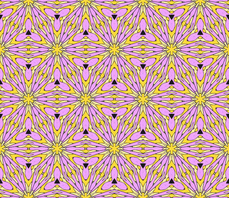 seamless patterns, abstract floral geometric texture. Ornament for interior design, greeting cards, birthday or wedding invitations, paper print. Ethnic background in east style.のイラスト素材