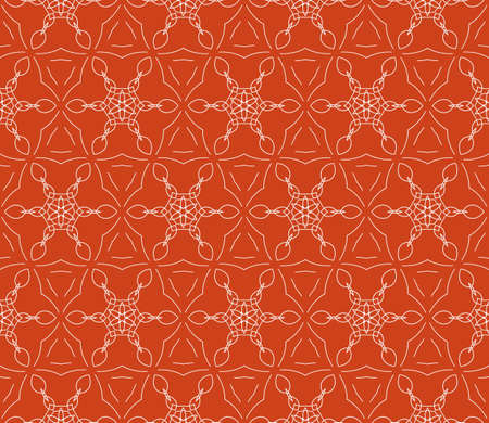 Ornamental flower design. Modern seamless geometry pattern. Vector illustration. For the interior design, printing, web and textile design. red colorのイラスト素材