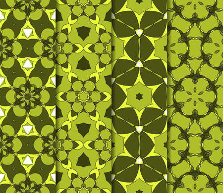 set of floral ornament. seamless vector pattern. interior decoration, wallpaper, invitation, fashion design. camouflage colorのイラスト素材