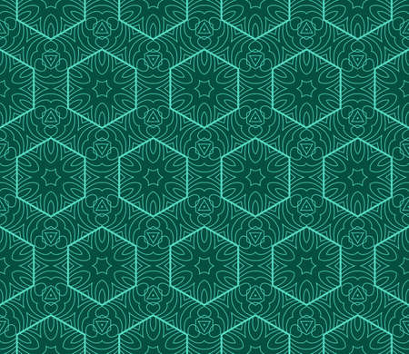 romantic geometric floral seamless pattern. Vector illustration. For modern interior design, fashion textile print, wallpaper, decor panelのイラスト素材
