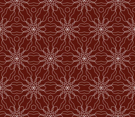 Seamless dark red and silver color floral pattern. vector illustration. For design, wallpaper, background fills, fill, card, banner, flyer. Ethnic ornamentのイラスト素材