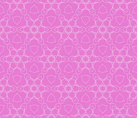 purple color illustration. Easy festive ornament from abstract flower in the style of geometric transformations. Vector. For registration backgrounds, greeting cards, design. Seamless pattern.のイラスト素材